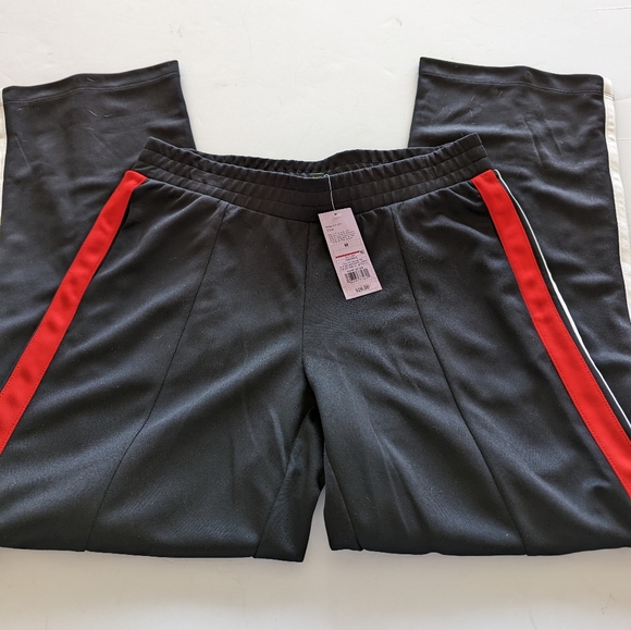 Wild Fable Women's Hi Rise Track Pants. Black with red and white Stripes  Medium - Picture 10 of 10